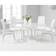 Brighton 160cm Oval White Marble Dining Table With 8 Black Enzo Dining Chairs