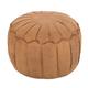 (Mustard) Loft 25 Faux leather Footstool Moroccan Pouf Round Bean Bag Pouffe Seat Living Room