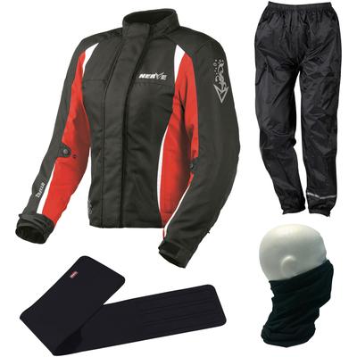 Motorradkombi NERVE "Nerve 4-teiliges Set für Damen Unique Star" Overalls Gr. 36, N-Gr, schwarz (schwarz, rot)