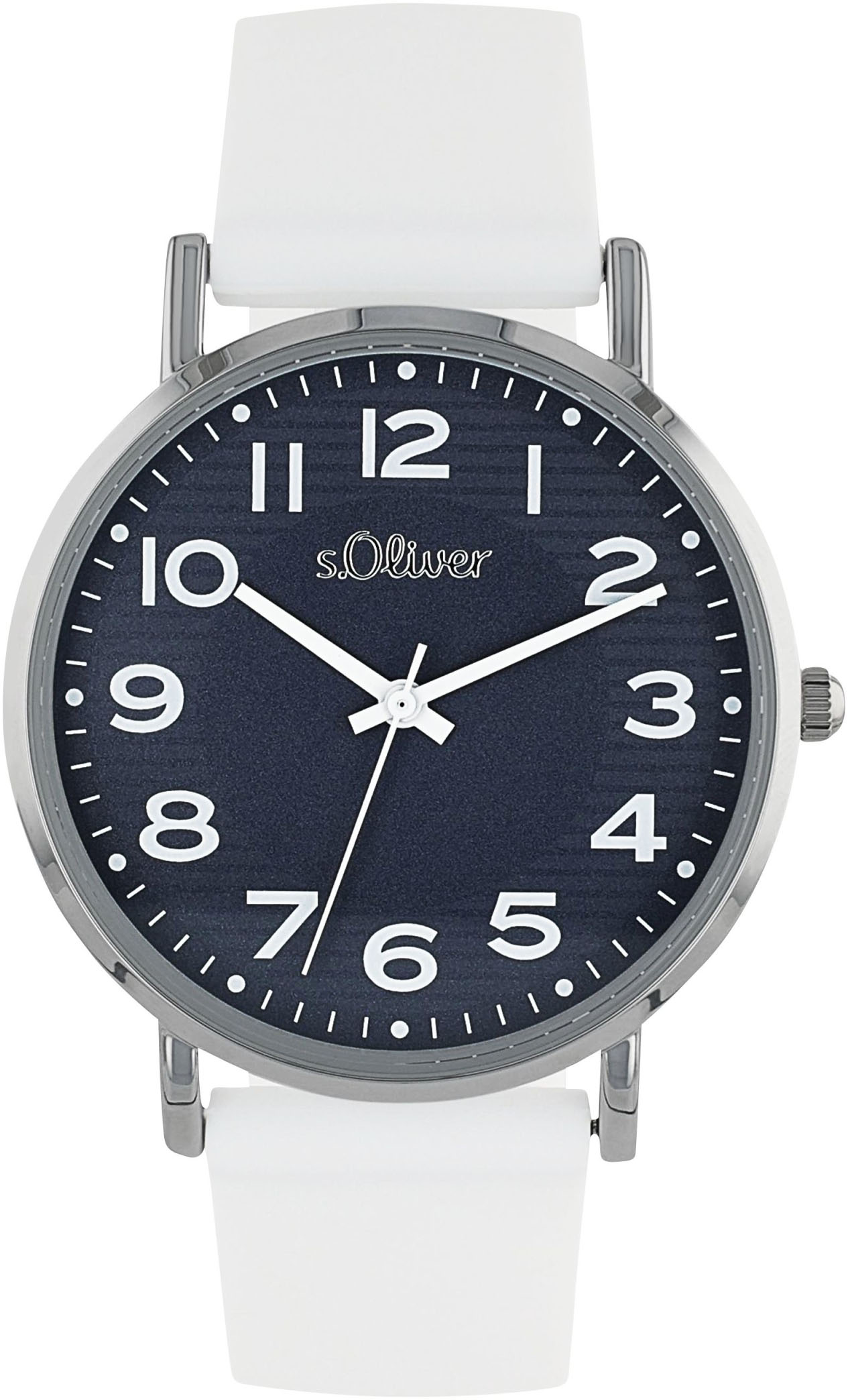 Quarzuhr S.OLIVER, weiß, Armbanduhren, Damen, Quarzuhr, Armbanduhr, Damenuhr, analog, Silikonarmband