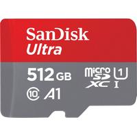 SANDISK Speicherkarte Ultra microSDXC Speicherkarten Gr. 512 GB, grau (grau, rot) microSD Karte