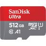 "SANDISK Speicherkarte ""Ultra microSDXC"" Speicherkarten Gr. 512 GB, grau (grau, rot) microSD Karte"