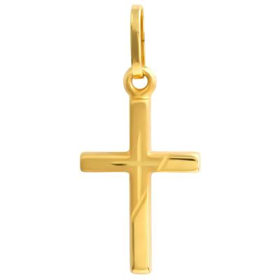 Kreuz-Anhänger FIRETTI "Schmuck Geschenk Gold 333 Halsschmuck Anhänger für Halskette Kreuz", gold (gelbgoldfarben), Schm