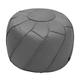 (Charcoal, Round 50x43cm) Loft 25 Indoor Moroccan Footrest Pouffe Seat | Modern Faux Leather Beanbag Footstool Living Room | Comfy Foot Rest Stool Adu
