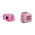 VTech KidiZoom Touch 5.0 pink – Kinderkamera mit Touchscreen, Selfie- und Videofunktion, Effekten, Spielen und vielem mehr – 5-12 Jahren & KidiZoom Tragetasche pink - Vtech 417369 Kinderkamera, Pink