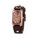POCHY Luxury Watches Wrist Watches Stainless Steel Watch Retro Wristwatch Leather Strap Color Digital Rectangle Wrist Watch Bronze Quartz Watches Stylish Beautiful