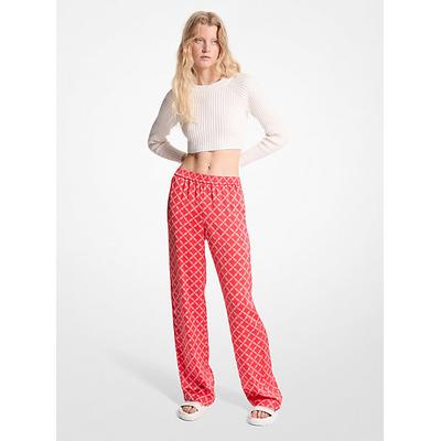 Michael Kors Empire Logo Satin Pajama Pants Pink XL