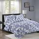 Bedspread Blue Floral Lightweight 100% Cotton Reversible Quilt Set Quilted Bedspread with 2 Pillowcases (Size : 230x250cm)