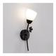 American Vintage Style Black/Gold Wall Sconce Rust Proof Durable Iron Material Wall Lamp Flower Shape Glass Lamp Shade Wall Creative Interior Design Wall Sconces For Hotel/Living Room ( Color : B-Dark