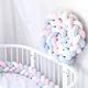 PTKG Baby Braided Cot Bumper, 100% Cotton Cushion Soft Knot Pillow Baby Crib Bumper Knotted Anti-collision Head Guard Bumper Crib Cradle Braid Pillows Cushion for Room Decor,A06,3.5m