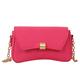 Crossbody Bags for Women PU Leather Shoulder Bag with Chain Strap Clutch Satchel Ladies Evening Bag (Pink)