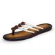 Hdbcbdj Slippers For Men Mens Flip Flops Genuine Leather Men Shoes Slippers Summer Fashion Beach Flip Flops Flat sandalias (Color : White, Size : 6.5 UK)
