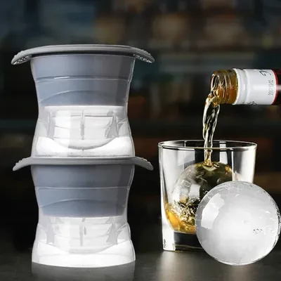 1/2PC Big Size Ice Ball Mold Round Cube Maker Silikon Ice Mold Whiskey Ice Tray