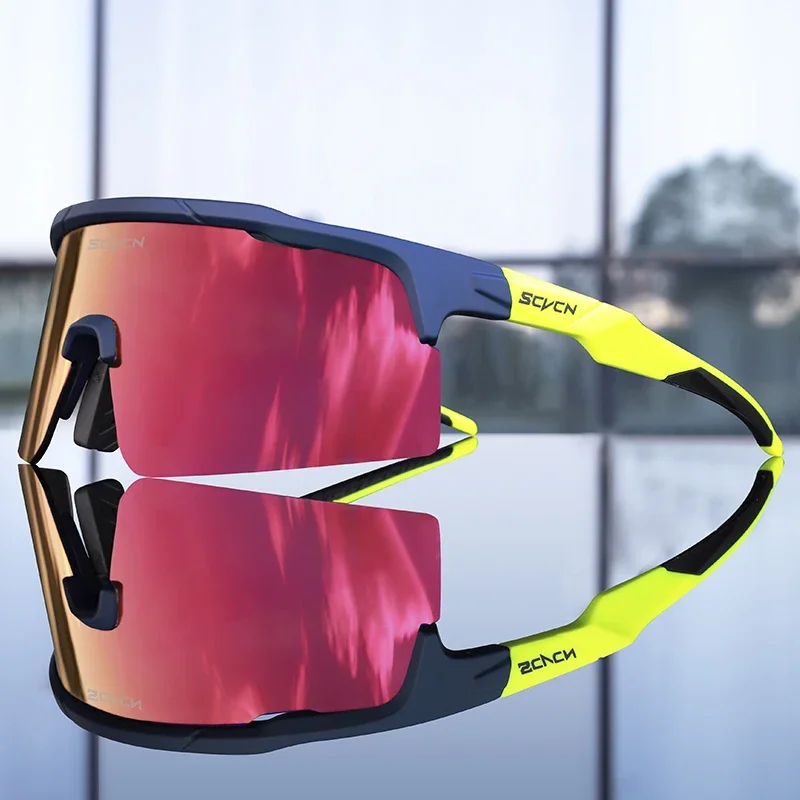 SCVCN Radfahren Sonnenbrille Photochrome Radfahren Gläser Mann UV400 Fahrrad Brillen MTB Okulare Outdoor Polarisierte Fahrrad Brille Image