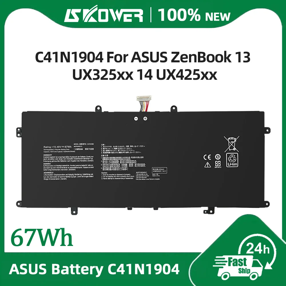 67Wh C41N1904 Laptop-Akku für ASUS ZenBook 13 UX325xx UM325SA UX363EA 14 UX425xx UM425IA UX371EA UX391UA UX393xx S435EA