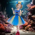 Neueste Mädchen Cartoon Fisch Kostüm Tutu Kleid Kinder Tüll Party Kleider Meer Cosplay Kostüm Kostüm
