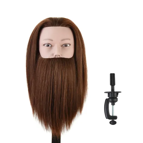 14 Zoll männlicher Mannequin kopf 100% menschliches Haar Styling Mannequin kopf für Friseure Puppen