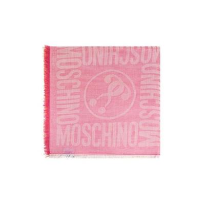 Scarf With Monogram, - Pink - Moschino Scarves