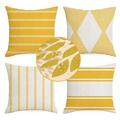 Housses d'oreiller imperméables, ensemble de 4 pièces, décoration d'extérieur, de chambre à coucher, pour patio, jardin, salon, chambre à coucher, géométrique