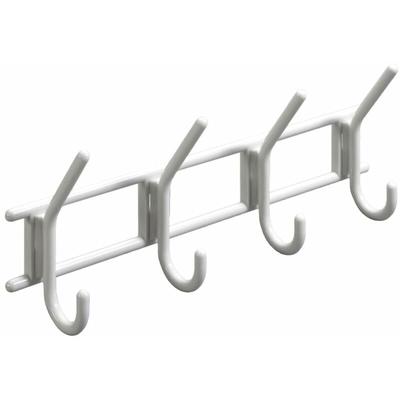 Hettich - Garderobenhaken 4 Haken 37,0 x 15,0 x 7,0 cm weiß Hakenleisten