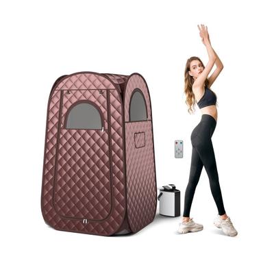 Costway Full-Body Personal Sauna Tent with 1000W 3L Steam Generator for Home Spa Relaxation-Coffee