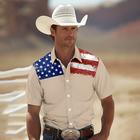 Per uomo Bandiera Bandiera Americana Camicia Camicia Western Camicia da cowboy Manica Corta Stile Western Tribale Estate Primavera Colletto a Camicia Cachi