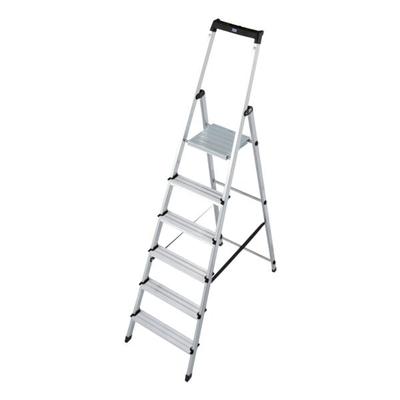Krause Stufen-Stehleiter »MONTO Solidy« 6 Stufen mit Ablage silber, 205 cm