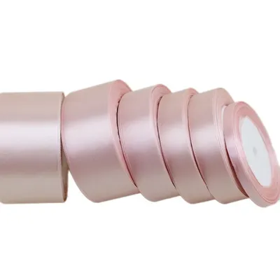 (25 yards/roll) Pink Meat Single Face Satin Ribbon Wholesale Gift Wrapping Christmas ribbons