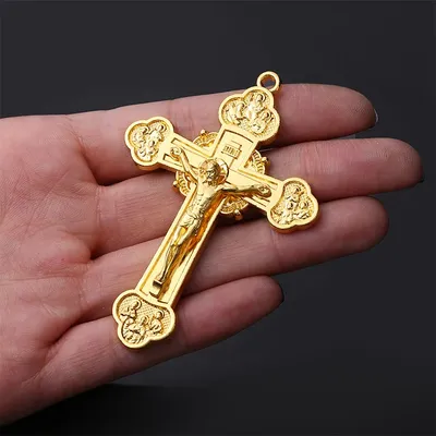 20 pieces / religious Christian religion big cross medal, large alloy Christian cross medal,