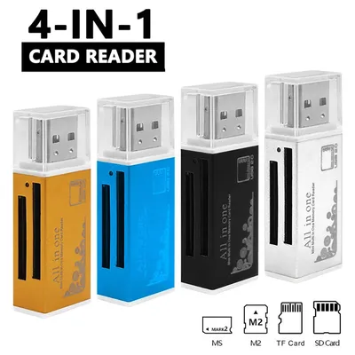 All in 1 Card Reader TF SD Card Reader Flash Memory Card Slot USB 2.0 Memory Adapter Plug and Play