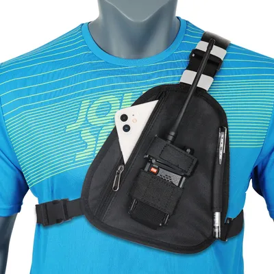 Walkie Talkie Chest Harness Shoulder Radio Holster Pack Adjustable Pouch Holster For Baofeng UV-5R