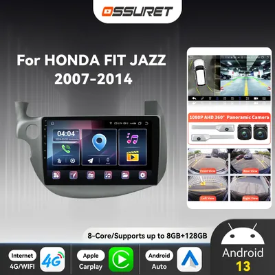 4G Carplay Android Auto multimedia for HONDA FIT JAZZ 2007-2014 Car radio GPS navigation Stereo Audio 2din dsp WIFI QLED screen