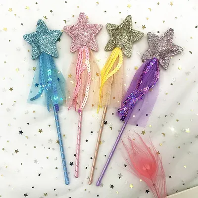 1pc Hot Sale Cute Dreamlike Five Pointed Star Fairy Wand Kids Stick Girl Birthday Gift Party