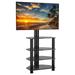 Floor TV Stand with 4 Tier Media Stand Audio Video Rack Tower for Entertainment Stereo Component Tall TV Stand with Swivel Mount for 32-70 inch TV Perfect for Corner and Small Spaces