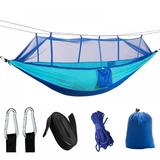 Camping Hammock with Net Mosquito Parachute Fabric Camping Hammock Portable Nylon Hammock for Backpacking Camping Travel Double Single Hammocks for Camping 102 (L) x 55 (W)
