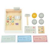 1 Set of Kids Wooden Cash Register Toys Simulated Cash Register Kit Early Educational Toy Supply