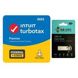 TurboTax Premier 2023 Tax Software Federal & State Tax Return [PC/Mac Download] - BONUS FREE Dr OTC USB Drive 4GB