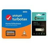 TurboTax Home & Business 2023 Tax Software Federal & State Tax Return [PC/Mac Download] - BONUS FREE Dr OTC USB Drive 4GB