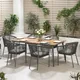 Pacific Lifestyle 6 Seater Garden Dining Set Grey Rattan Furniture Outdoors