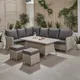 Pacific Lifestyle 8 Seater Outdoor Rattan Corner Set With Ceramic Top Garden Furniture