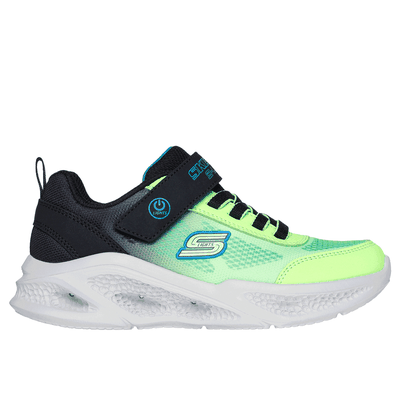 Skechers Boy's Meteor-Lights - Krendox Sneaker | Size 4.0 | Black/Lime | Textile/Synthetic