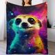 PAZZK Meerkat Blanket Ultra-soft Micro Fleece Blanket Soft And Warm Digitally Printed Blanket Flannel Blanket for Sofas, Armchair, Couch And Bed（140×180cm）