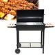 DBFPDAOP Charcoal Barbecue, Smoker Barbecue Charcoal Portable BBQ with Waterproof Cover and Stainless Steel Grill Design, Thermometer, Adjustable Firepower, for Grill Meat, Fish, Vegetables
