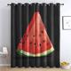 zcwl Watermelon Curtains for Bedroom Living Room, Fruit Red Black Patterned Blackout Curtains, Thermal Insulated Eyelet Curtain, 72 Drop Window Treatments Drapes, 66x72 Inch (W x L), 2 Panels