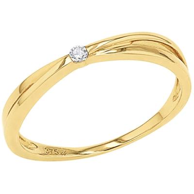 Fingerring AMOR "2037423/-24/-25/-26/-27" Gr. 54, gold (gelbgoldfarben, kristallweiß, kristallweiß), Fingerringe, Damen,