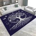 Area Rugs Abstract Tree Of Life Moon Rug Home Modern Carpet, 120x170cm Carpet Non-slip Carpets Rectangle Rug for Living Room, Bedroom, Office and Indoor Decoration