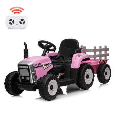12V Ride on Tractor with Trailer & Remote Control Speed Up to 5mph