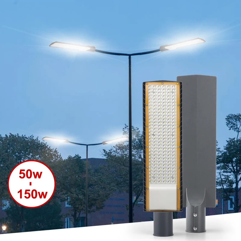 IP66 Wasserdichte Außenstraßenleuchte 50W 100W 150W Straßenlampe Aluminiumgehäuse AC85-265V Kaltlicht Wandbeleuchtung Gartenleuchte