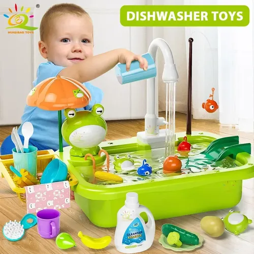 Baby Küche Spielzeug spielen Haus Spielzeug so tun als spielen Geschirr Waschbecken elektrische