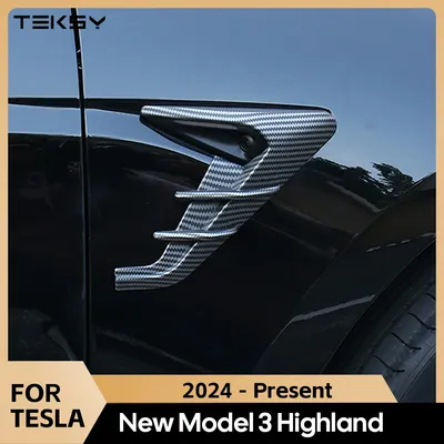 2 stücke Seite Kamera Abdeckung für Tesla Neue Modell 3 Highland 2024 Blatt Bord Kamera Schutzhülle Auto Modifikation Auto zubehör Image